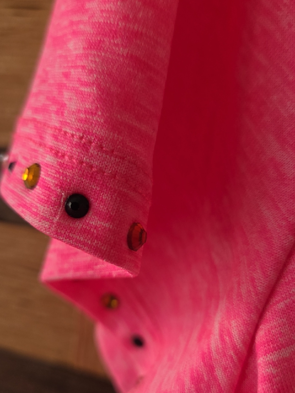 Ideology Hot Pink HD Embellished Performance Top With Diamonds - Picture 4 of 7